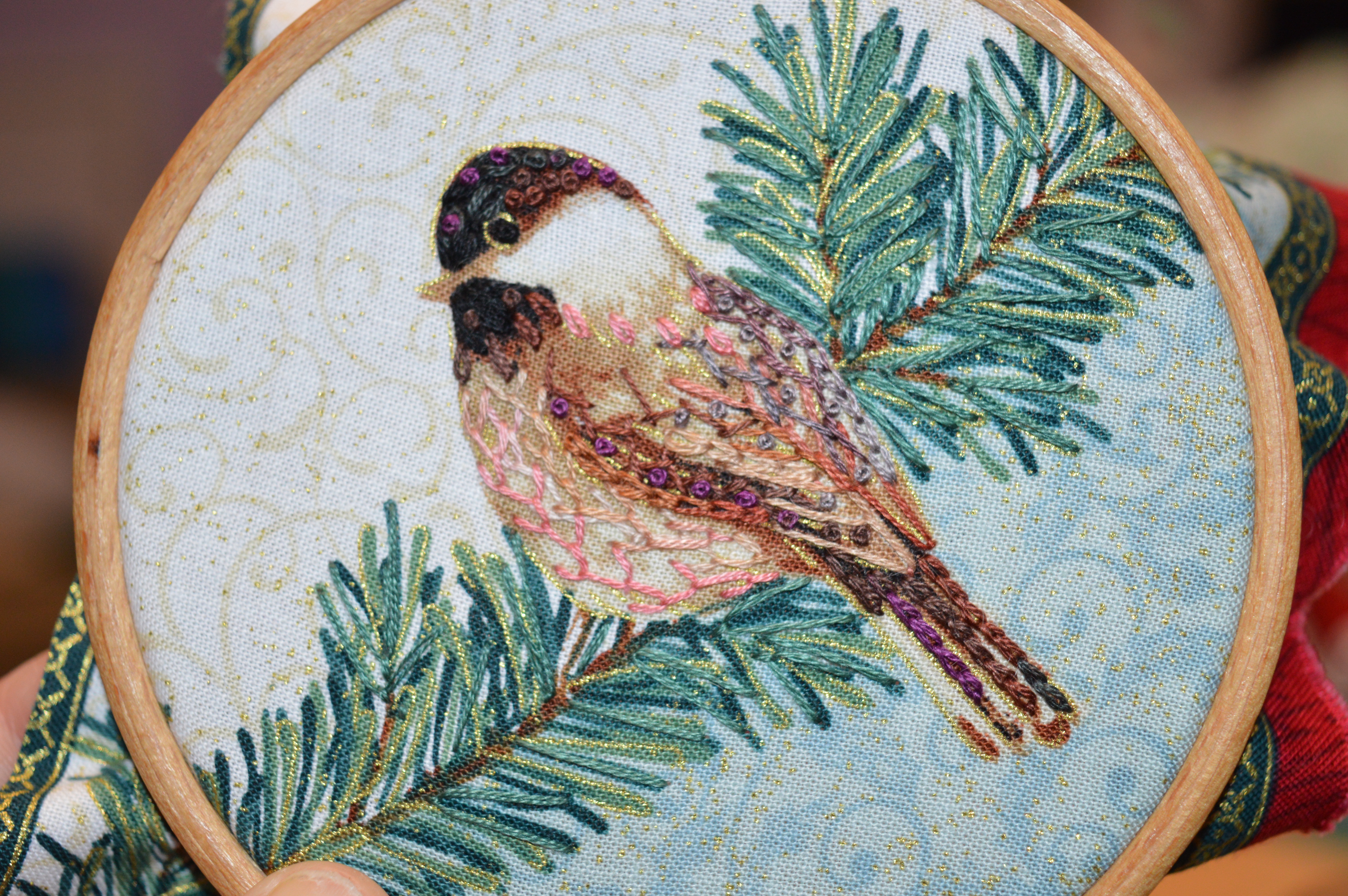 Chickadee embroidery